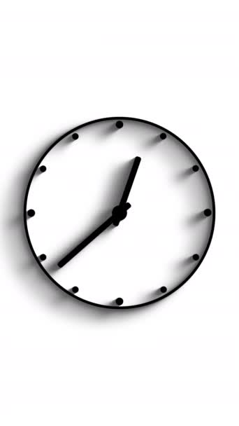 Animación Vídeo Vertical Icono Reloj Analógico Negro Con Flechas Móviles — Vídeos de Stock