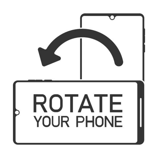 Illustation Ícone Smartphone Preto Com Mensagem Girar Telefone Sobre Fundo — Fotografia de Stock