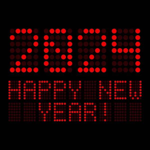 数码展览的图解显示新的2024年的日期 以及在黑色背景上用红色显示的新年快乐信息 图库图片
