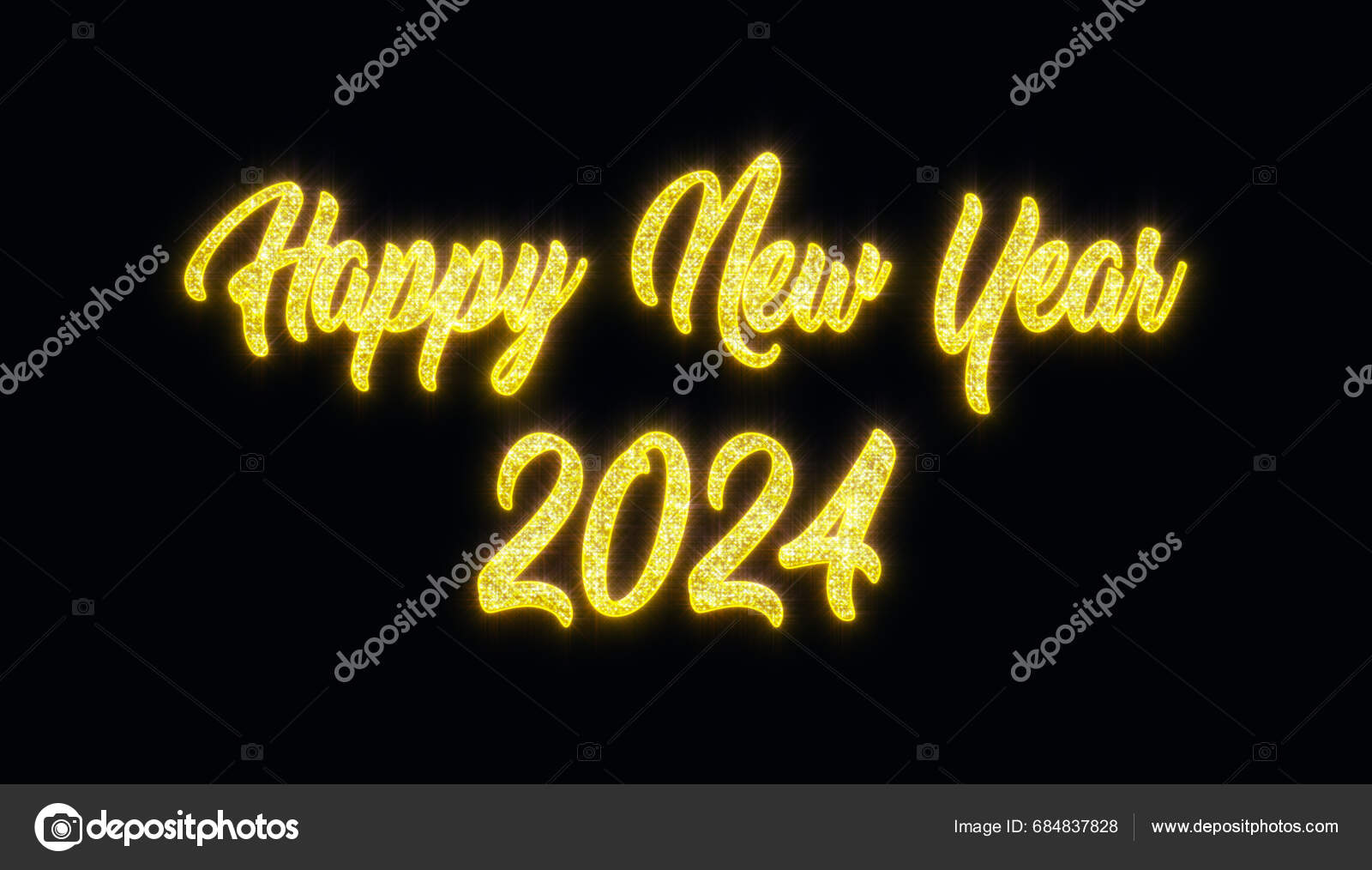 Illustation Message Happy New Year 2024 Represent New Year 2024 Stock