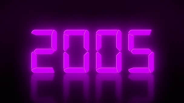 Led红色显示屏连续2000年至2024年在反光楼层的视频动画 代表新的2024年 假日概念 — 图库视频影像