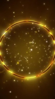Altın arkaplan üzerine altın ışık parçacığı bokeh dikey video animasyonu ve mesaj altın içinde mutlu noeller - tatil konsepti.