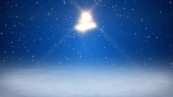 Video Animerad Glänsande Julgran Med Glitter Effekt Och Meddelandet God — Stockvideo