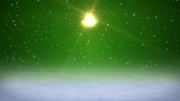 视频动画明亮的圣诞树 在绿色背景上闪闪发光 度假概念 背景摘要 — 图库视频影像