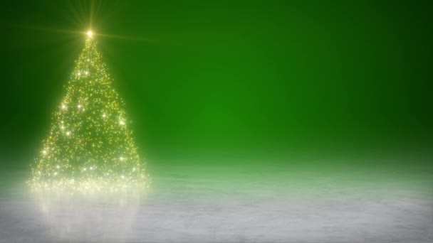 Vídeo Animado Brilhante Rotativo Árvore Natal Com Efeito Brilho Fundo — Vídeo de Stock