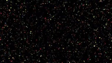 Siyah arka planda düşen renkli konfetilerin video animasyonu. - Soyut arkaplan taşınıyor.