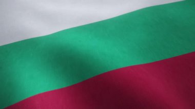 Bulgar ulusal bayrağını sorunsuz bir döngüde sallayan video animasyonu.