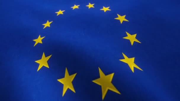 Video Animace Vlnící Evropské Národní Vlajky Bezešvé Smyčce — Stock video