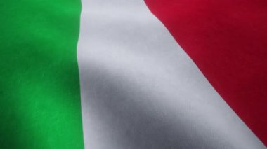 Kusursuz bir döngü içinde sallanan bir İtalyan ulusal bayrağının video animasyonu.