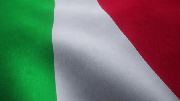 シームレスなループで揺れるイタリア国旗の動画アニメーション — ストック動画