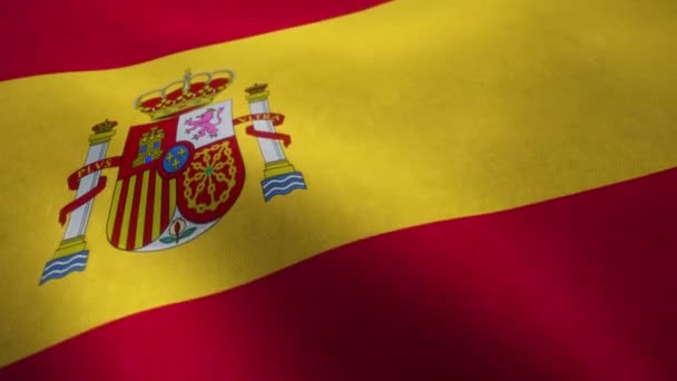 Video Animation Waving Spanish National Flag Seamless Loop — Stock Video