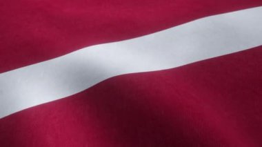 Kusursuz bir döngü içinde dalgalanan Letonya ulusal bayrağının video animasyonu.