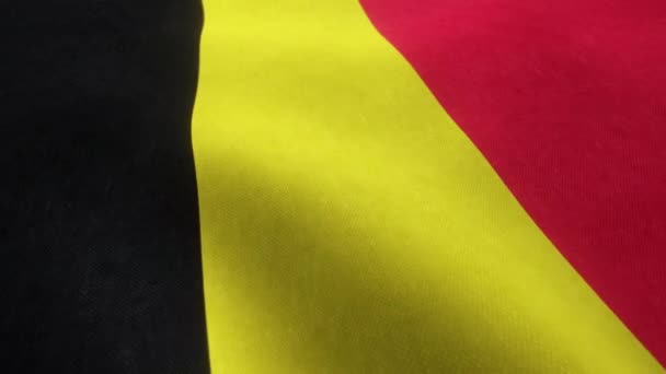Videó Animáció Egy Hullámzó Belga Nemzeti Zászlóról Egy Zökkenőmentes Hurokban — Stock videók