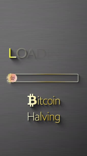 Animación Vídeo Vertical Una Barra Carga Para Bitcoin Mitad Moneda — Vídeos de Stock