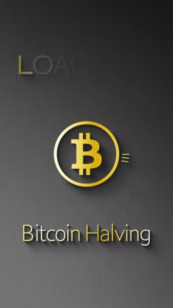 Vertical Video Animation Loading Bar Bitcoin Halving 2024 Reward Bitcoin — Stock Video