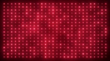 Parlak ampullü, soyut kırmızı LED duvarın video animasyonu - soyut arkaplan.