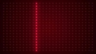 Parlak ampullü, soyut kırmızı LED duvarın video animasyonu - soyut arkaplan.