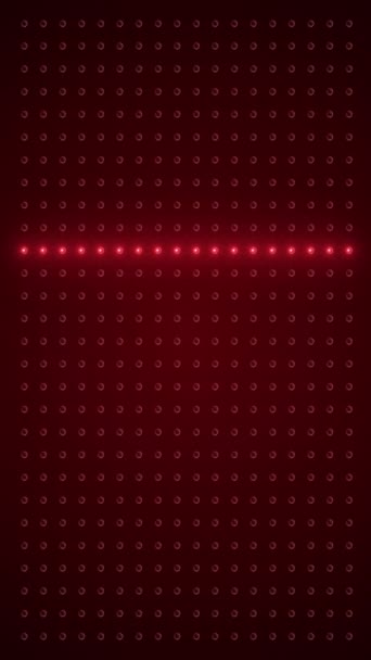 Вертикальная Видеоанимация Абстрактной Светящейся Красной Светодиодной Стены Яркими Лампочками Абстрактный — стоковое видео