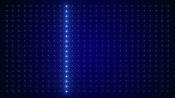 Animation Vidéo Mur Led Bleu Lumineux Abstrait Avec Des Ampoules — Video