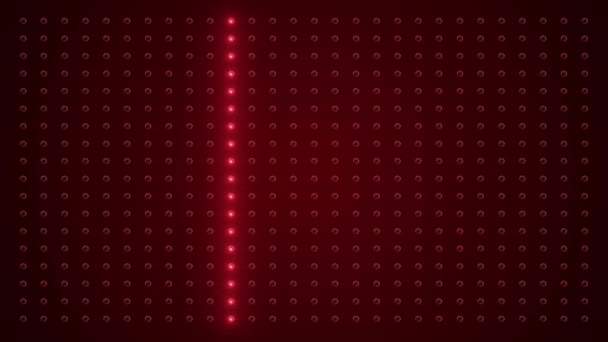 Video Animation Abstract Glowing Red Led Wall Bright Light Bulbs — Stock Video
