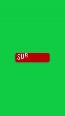 Yeşil arkaplanda çan düğmesi olan hareketli, yüzen bir abonenin dikey video animasyonu. - Video günlüğü için uygun.