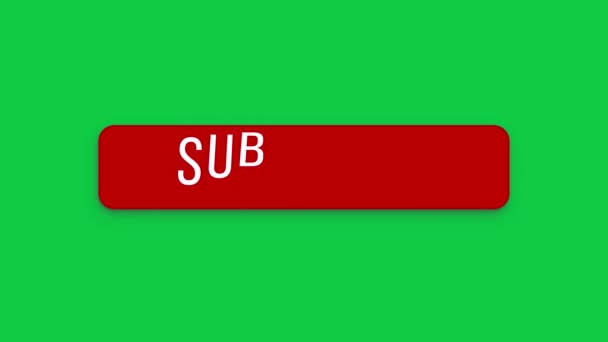 Video Animation Animated Floating Subscribe Button Bell Button Green Background — Stock Video