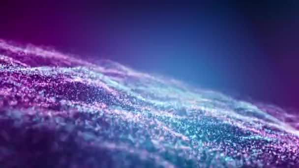 Animação Vídeo Partículas Luz Azul Rosa Brilhar Bokeh Sobre Fundo — Vídeo de Stock