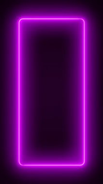 Mor renkte parlayan neon dikdörtgenlerin video animasyonu - soyut arkaplan - dikey döngü