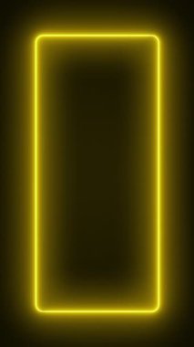 Turuncuyla parlayan neon dikdörtgenlerin video animasyonu - soyut arkaplan - kusursuz döngü - dikey video