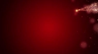 Kayan bir yıldızın video animasyonu ve kırmızı arka planda Mutlu Noeller - Noel ve tatil kavramı - kusursuz döngü.