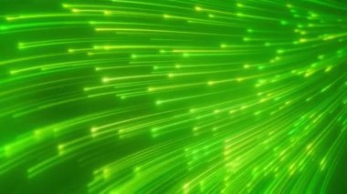 Zemini yansıtan yeşil renkli parlayan neon çizgilerin video animasyonu - soyut arkaplan.