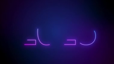 Soyut neon ışıkların koyu arkaplan üzerinde mavi ve morumsu 2025 rakamlarıyla video animasyonu yeni yılı temsil ediyor - tatil kavramı.