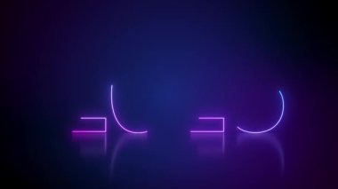 Aydınlatıcı bir zemin üzerinde mavi ve morumsu 2025 sayılı soyut neon ışıkların video animasyonu yeni yılı temsil ediyor - tatil kavramı.