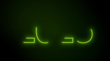 Soyut neon ışıkların 2025 sayısının koyu arkaplanda yeşil olarak gösterildiği video animasyonu yeni yılı temsil ediyor - tatil kavramını..