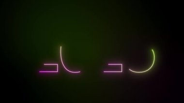 Soyut neon ışıkların koyu arkaplan üzerinde yeşil ve morumsu 2025 rakamlarıyla video animasyonu yeni yılı temsil ediyor - tatil kavramı.