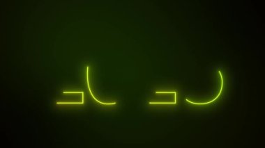 Soyut neon ışıkların 2025 sayısının koyu arka planda yeşil ve sarı olarak gösterildiği video animasyonu yeni yılı temsil ediyor - tatil kavramını..