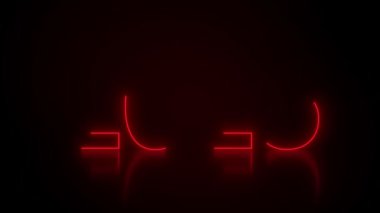 Soyut neon ışıkların kırmızı üzerine koyu arkaplan ile 2025 sayılı video animasyonu yeni yılı temsil ediyor - tatil kavramı.