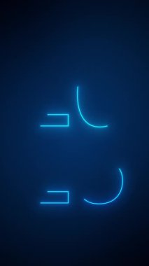 Soyut neon ışıkların dikey video animasyonu üzerinde koyu arkaplan üzerinde mavi ile 2025 rakamları - yeni yılı temsil ediyor - tatil kavramı.