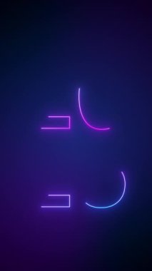 Mavi ve morumsu 2025 sayılı soyut neon ışıkların dikey video animasyonu - yeni yılı temsil ediyor - tatil kavramı.