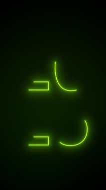 Soyut neon ışıkların dikey video animasyonu üzerinde koyu arkaplan üzerinde yeşil 2025 rakamları - yeni yılı temsil ediyor - tatil kavramı.