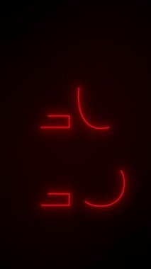 Soyut neon ışıkların dikey video animasyonu üzerinde kırmızı arka planda 2025 sayısı ile yeni yılı temsil ediyor - tatil kavramı.