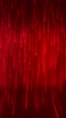 Kırmızı ile parlayan neon çizgilerin dikey video canlandırması - soyut arkaplan.