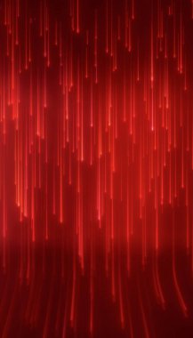 Kırmızı ile parlayan neon çizgilerin dikey çizimi - soyut arkaplan.
