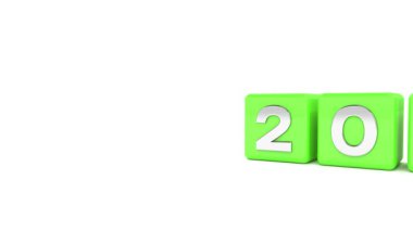 Siyah küplerin video animasyonu ve beyaz arka planda 2025 ve 2026 yılları - yeni yıl 2026 - tatil kavramını temsil ediyor.