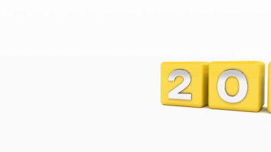 Siyah küplerin video animasyonu ve turuncu arka planda 2025 ve 2026 yılları - yeni yıl 2026 - tatil kavramını temsil ediyor.