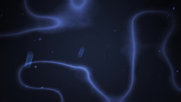 带有蓝色背景和粒子的抽象科学动画 — 图库视频影像