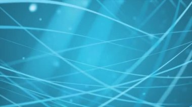 4k 'lık parçacıklarla mavi soyut çizgiler hareket ediyor