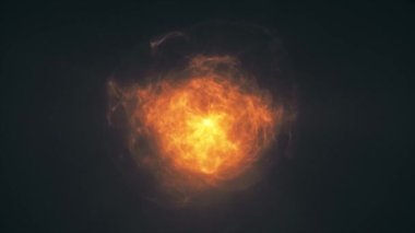 4k içinde ateş ve alev parçacıklarıyla ateş yıldızını emen enerji.