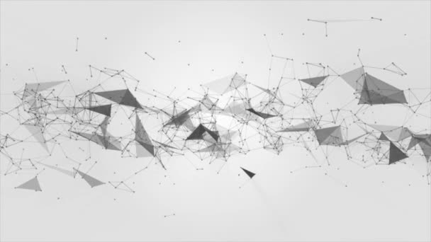 Espaço Abstrato Com Movimento Polígono Linhas Tecnologia Informação Ciência Formação — Vídeo de Stock