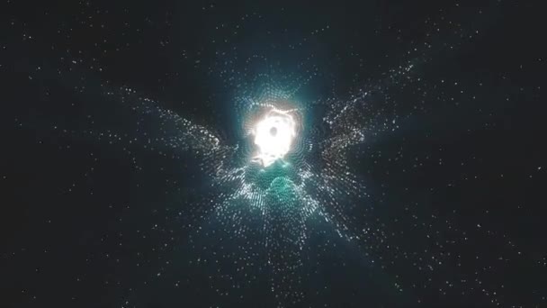 Streszczenie Tunelu Kosmicznego Gwiazdami Zmianą Kształtu — Wideo stockowe